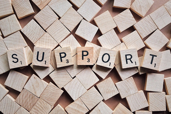 Email support inbox on screen